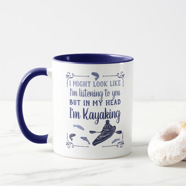 Mug J'ai l'air d'écouter Funny Kayak (Avec donut)