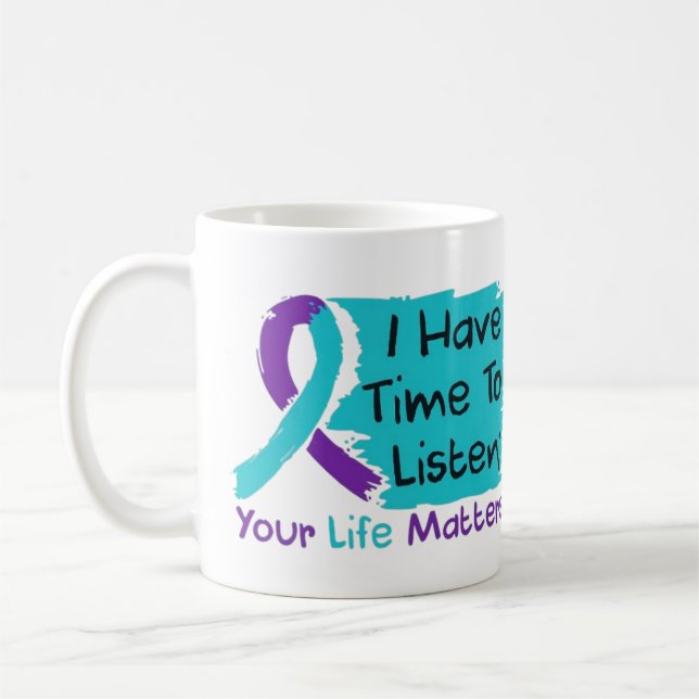 Mug 💜 J'ai le temps d'écouter ; votre vie compte (Gauche)