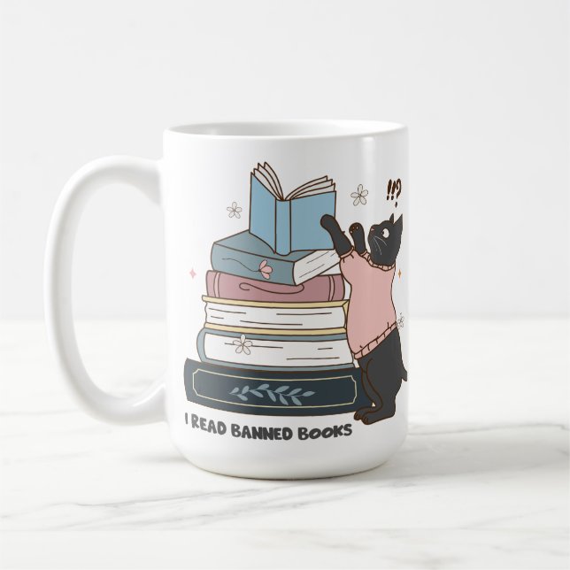 Mug J'ai lu des livres interdits - Amateurs de livres (Gauche)