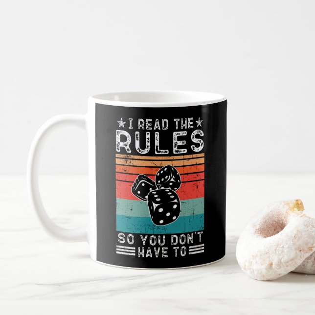 Mug J'ai lu les règles pour ne pas avoir à embarquer j (Avec donut)