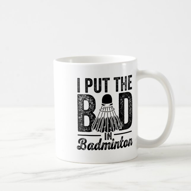Mug J'Ai Mis Mal Dans Badminton Player Sport Shuttle (Droite)