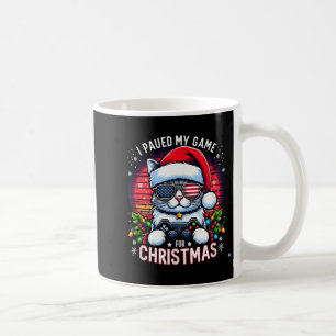 Mug J'ai mis mon jeu en pause pour Noël Chat cool avec