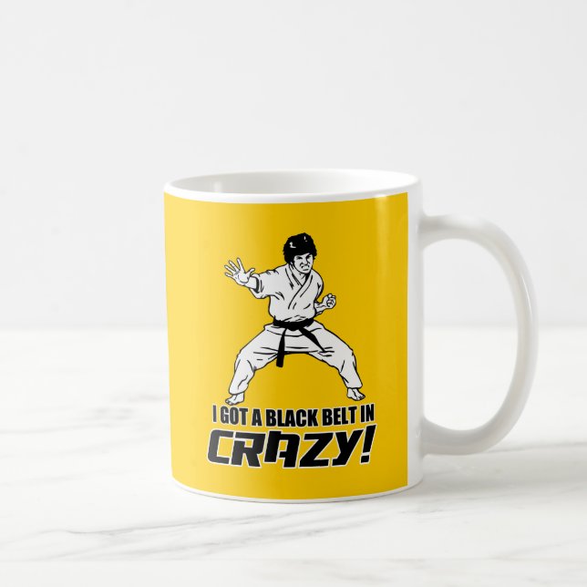 Mug J'ai obtenu une ceinture noire dans fou (Droite)
