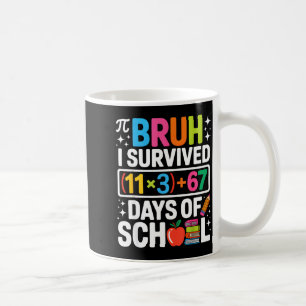 Mug J'ai survécu 100 jours d'école Bruh Groovy équatio