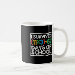 Mug J'ai survécu 100 jours d'école équation mathématiq