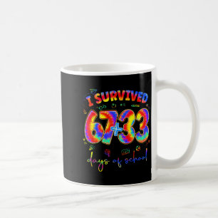Mug J'ai survécu 100 jours d'école Tiedye Professeur d