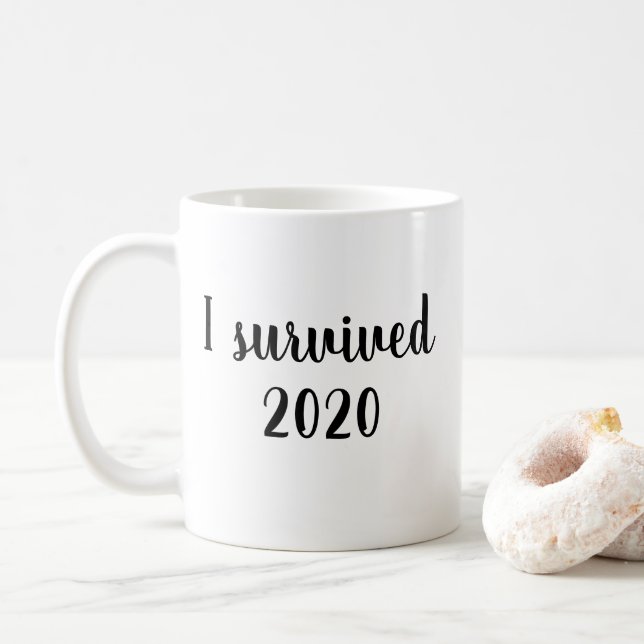 Mug J'ai survécu 2020 Citation (Avec donut)