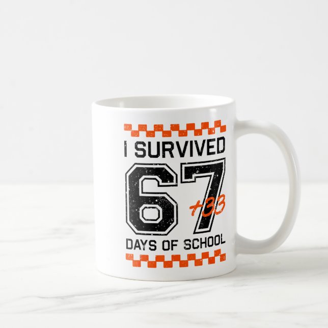 Mug J'ai survécu 67 + 33 jours d'école Maths pour le 1 (Droite)