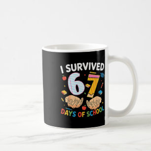 Mug J'ai survécu 67 jours d'école Design de professeur