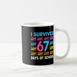 Mug J'ai survécu 67 jours d'école drôle 67 mème adoles