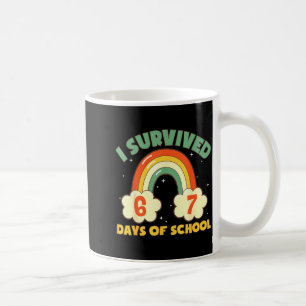 Mug J'ai survécu 67 jours d'école drôle mème étudiant 