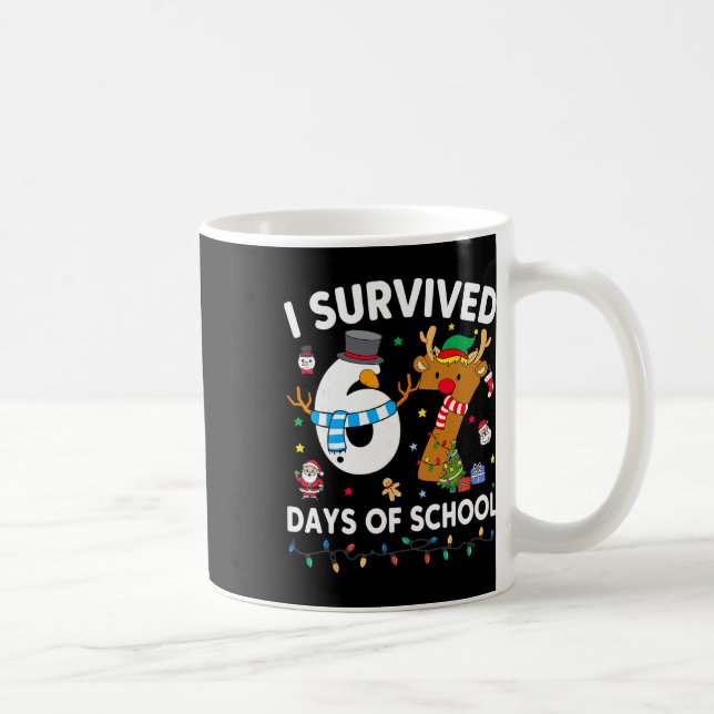 Mug J'ai survécu 67 jours d'école drôle mème six sept (Droite)