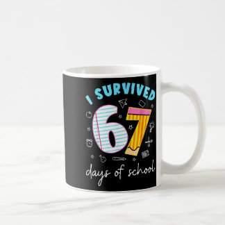Mug J'ai survécu 67 jours d'école Mème drôle Professeu