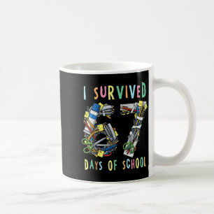 Mug J'ai survécu 67 jours d'école Prof de maths drôle
