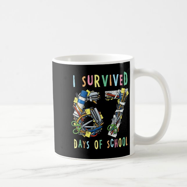 Mug J'ai survécu 67 jours d'école Prof de maths drôle  (Droite)