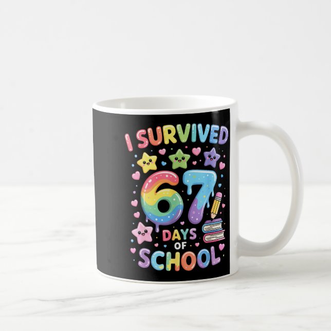 Mug J'ai survécu 67 jours d'école - Professeurs drôles (Droite)