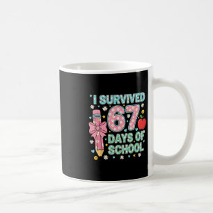 Mug J'ai survécu 67 jours d'école Six Sept Mème pour m