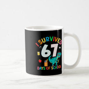Mug J'ai survécu 67 jours d'école Trex drôle 67 Enseig