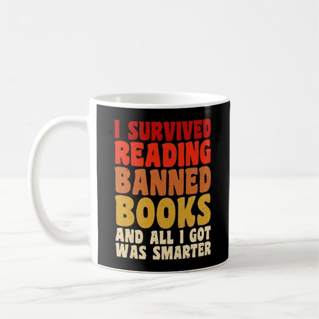 Mug J'Ai Survécu À La Lecture Interdits Livres Drôle C (Gauche)