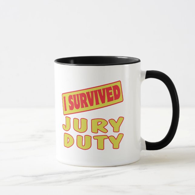 MUG J'AI SURVÉCU À LA TÂCHE DE JURY (Droite)