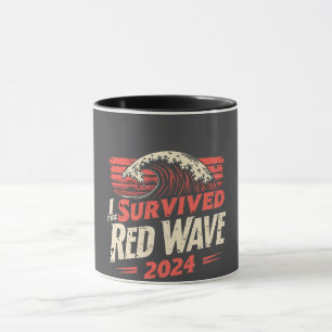 Mug J'ai survécu à la vague rouge 2024 Trump a gagné l