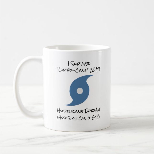 Mug J'ai survécu à l'ouragan Dorian Citation Limbo évé (Gauche)