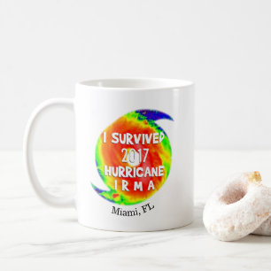 Mug J'AI SURVÉCU À L'OURAGAN IRMA à votre emplacement