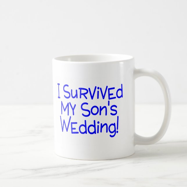 Mug J'ai survécu à mes fils épousant le bleu (Droite)
