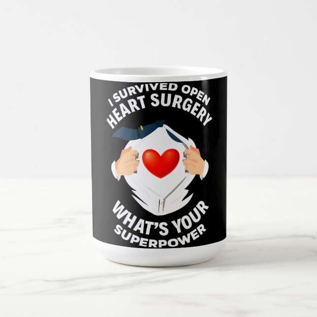 Mug J'ai survécu Chirurgie du coeur ouvert Bypass Coeu (Centre)