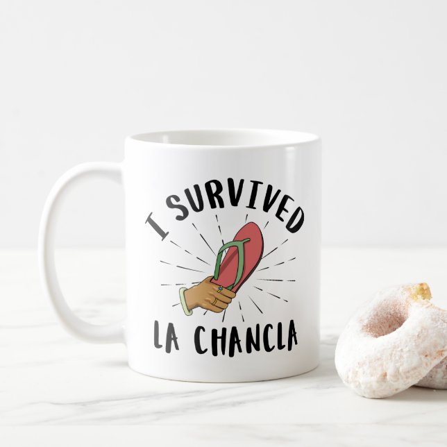 Mug J'ai survécu La Chancla - Mère mexicaine drôle de  (Avec donut)