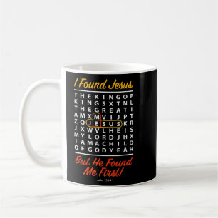 Mug J'Ai Trouvé Jésus Mot Croisé Puzzle Bible Jean 3 C