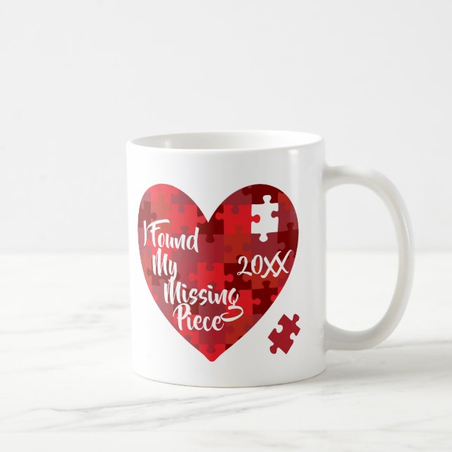 Mug J'ai trouvé mon morceau absent - coeur de puzzle (Droite)