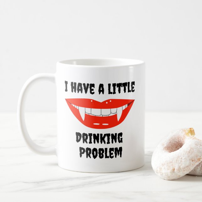 Mug J'Ai Un Petit Problème De Boisson Vampire Fangs (Avec donut)