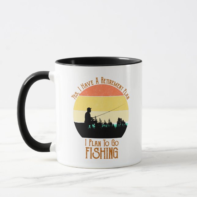 Mug J'Ai Un Régime De Retraite. Je Prévois Aller Pêche (Gauche)