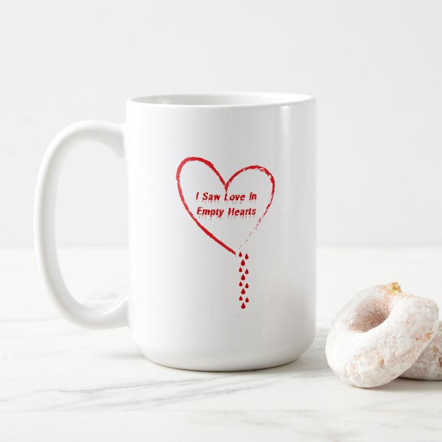 Mug J'Ai Vu L'Amour Dans Les Coeurs Vide Design 3 (Avec donut)