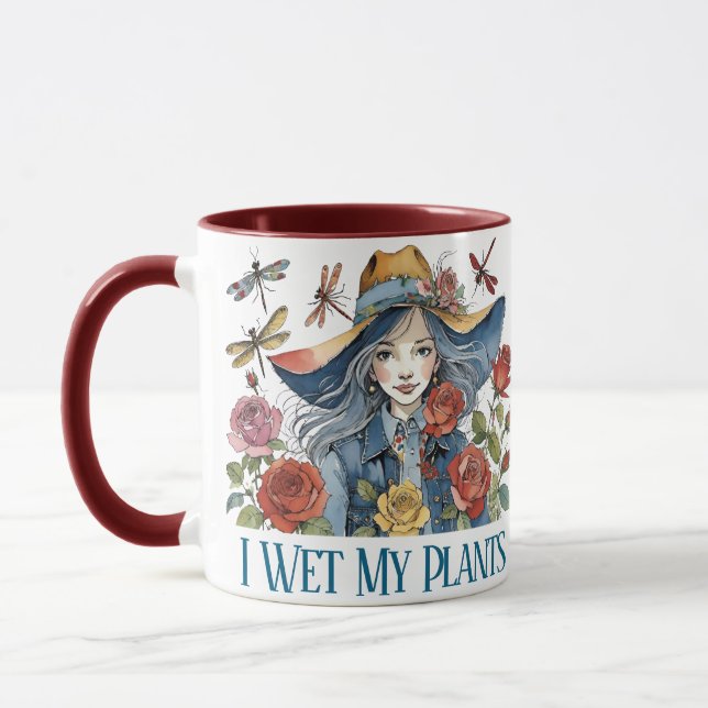 Mug J'Ai Vu Mes Plantes - Fille Avec Roses (Gauche)