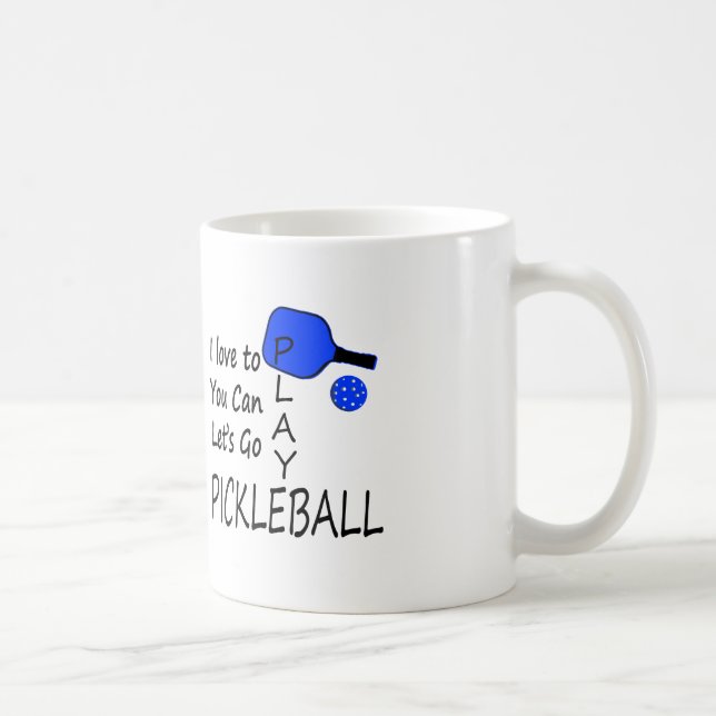 Mug j'aime à vous peux laisse aller bleu de pickleball (Droite)