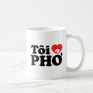 Mug J'aime (Amour) Pho (Tôi ❤ PHỞ) Langue Vietnamienne
