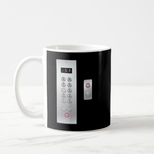 Mug J'aime Ascenseur Boutons d'ascenseur mignonnes Clo (Gauche)