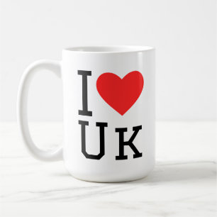 Mug J'aime autocollant carré Royaume-Uni