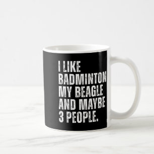 Mug J'aime Badminton Amateur Chien Beagle Propriétaire