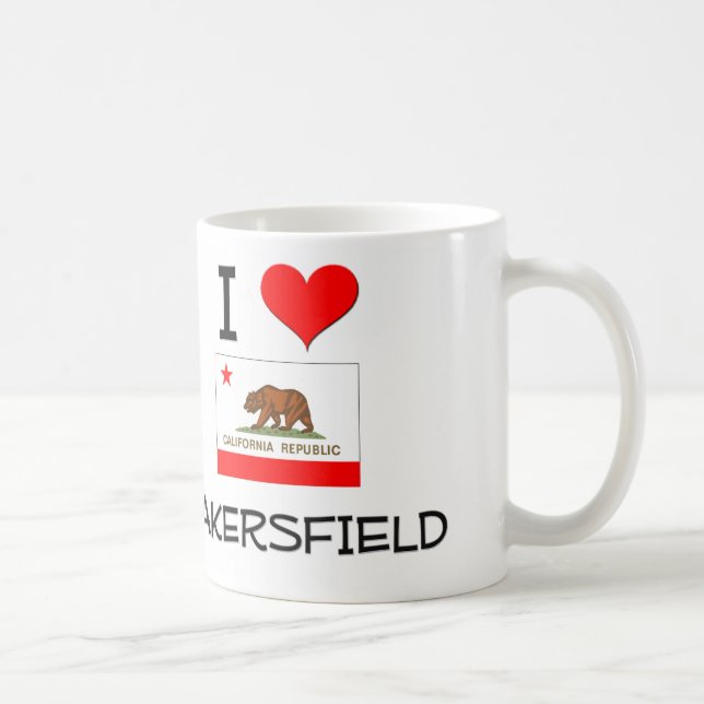 Mug J'aime BAKERSFIELD la Californie (Droite)
