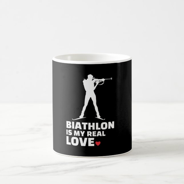 Mug  J'aime biathlon Silhouette de biathlon élégant (Centre)
