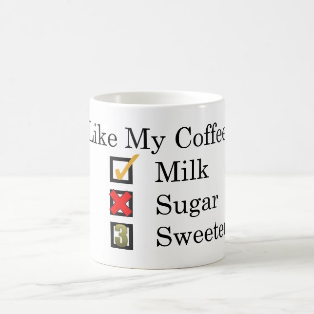 Mug J'Aime... Café au lait et 3 édulcorants Café (Centre)