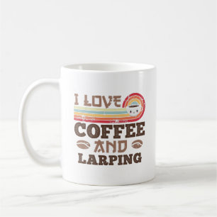 Mug J'aime Café et Larping Retro Sunset Cadeau