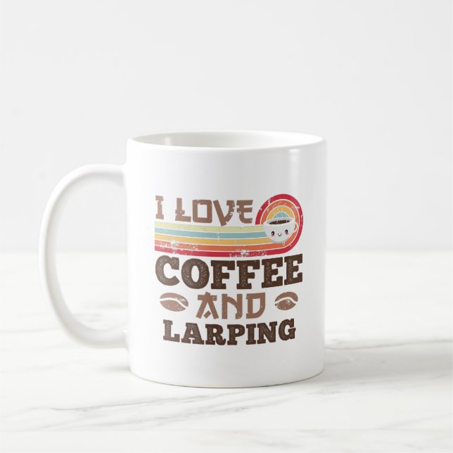 Mug J'aime Café et Larping Retro Sunset Cadeau (Gauche)