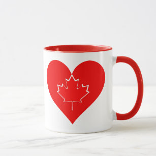 Mug J'aime Canada Patriotic Heart Maple leaf