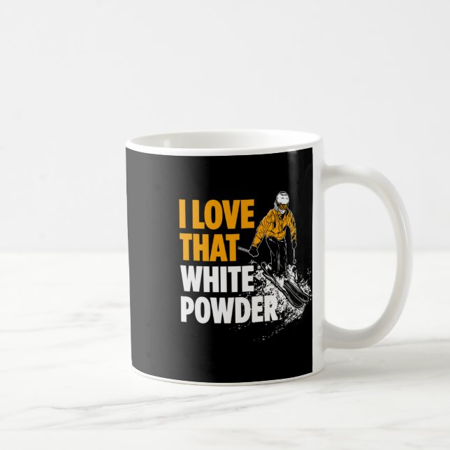 Mug J'Aime Cette Poudre Blanche Skier D'Hiver (Droite)