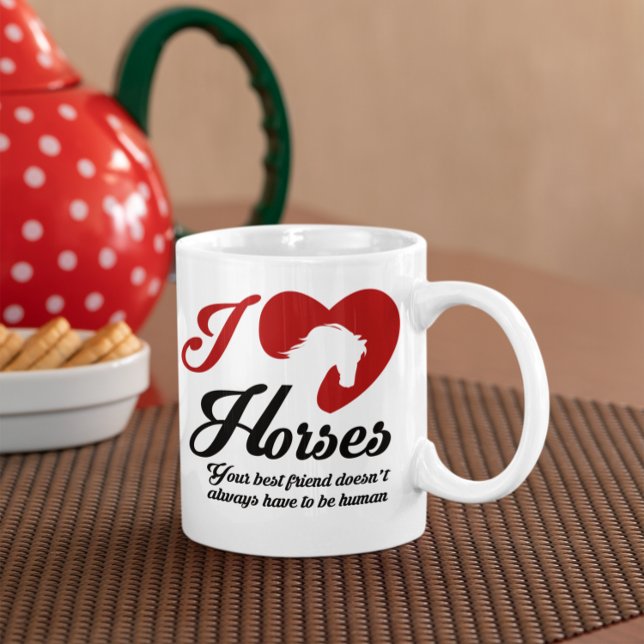 Mug J'aime / Chevaux du coeur (Créateur téléchargé)