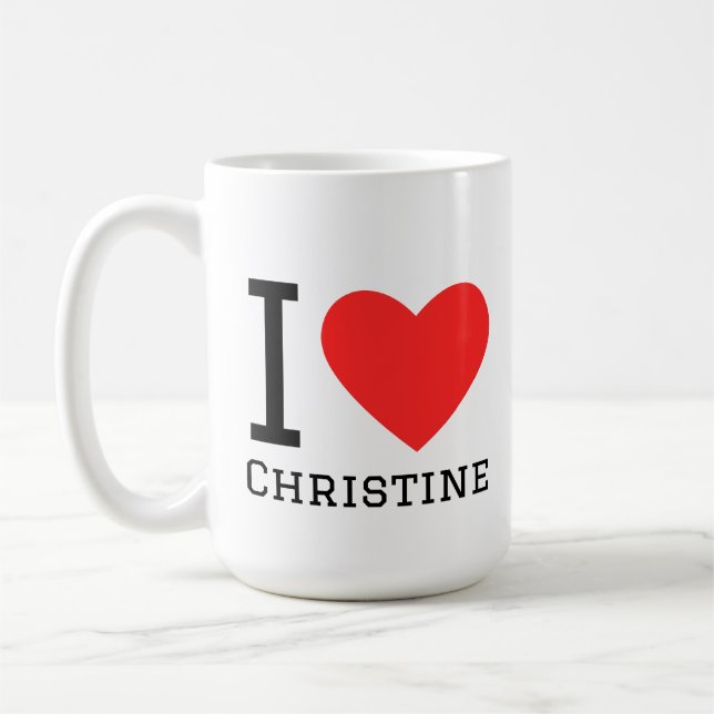 Mug J'aime christine (Gauche)